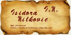 Isidora Milković vizit kartica